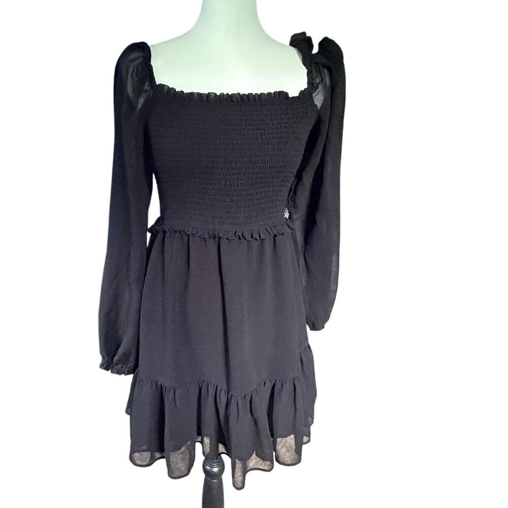1 State Long Sleeve Black Dress Small